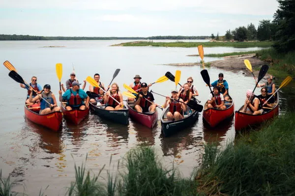 Group canoeing