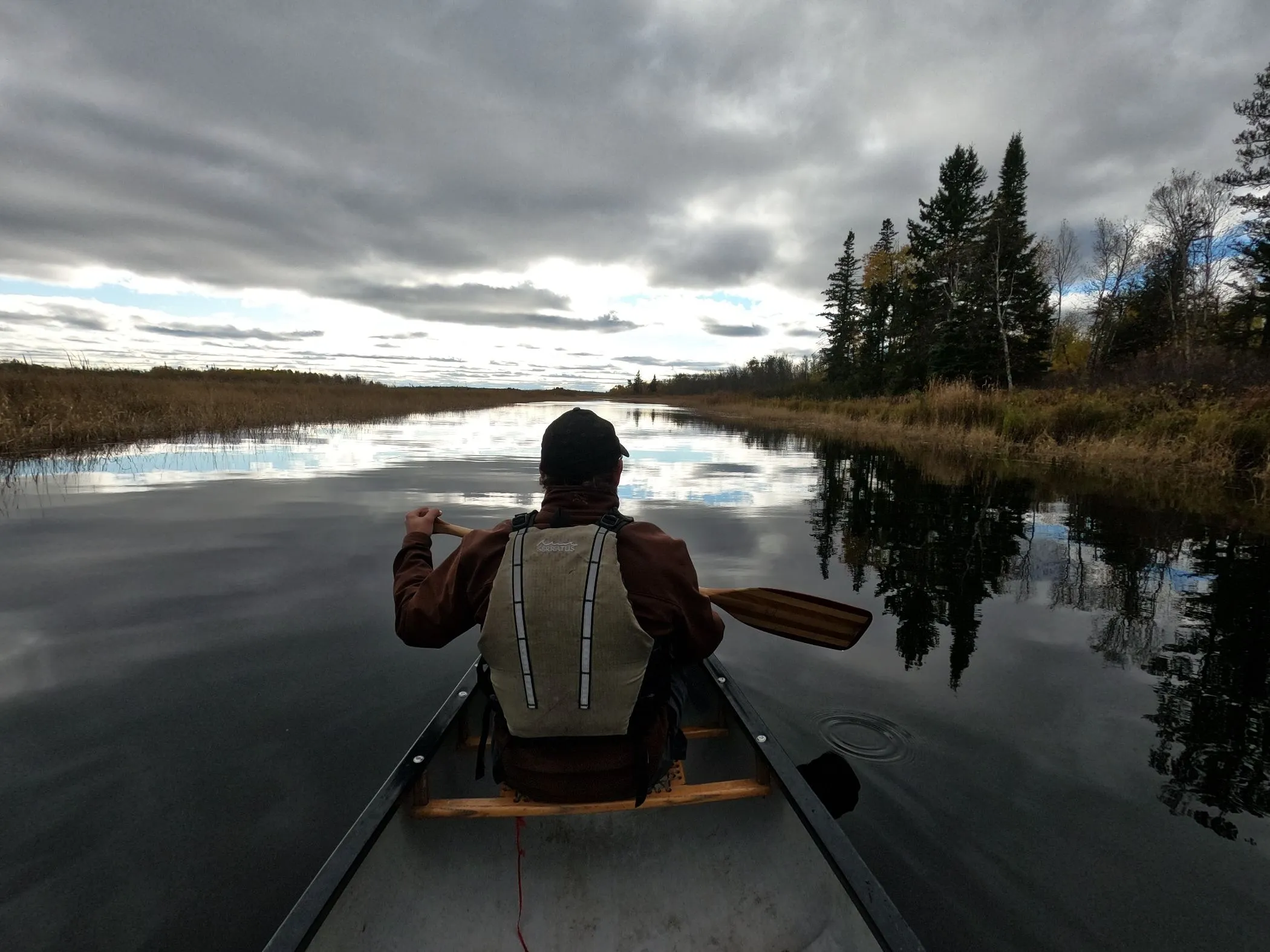 Canoe Ride in overcast weather