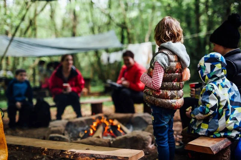 Family Gathering Campfire