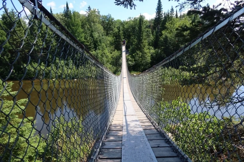 Pinawa swinging bridge