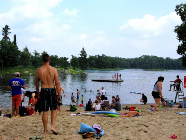 Pinawa beach on a summer day