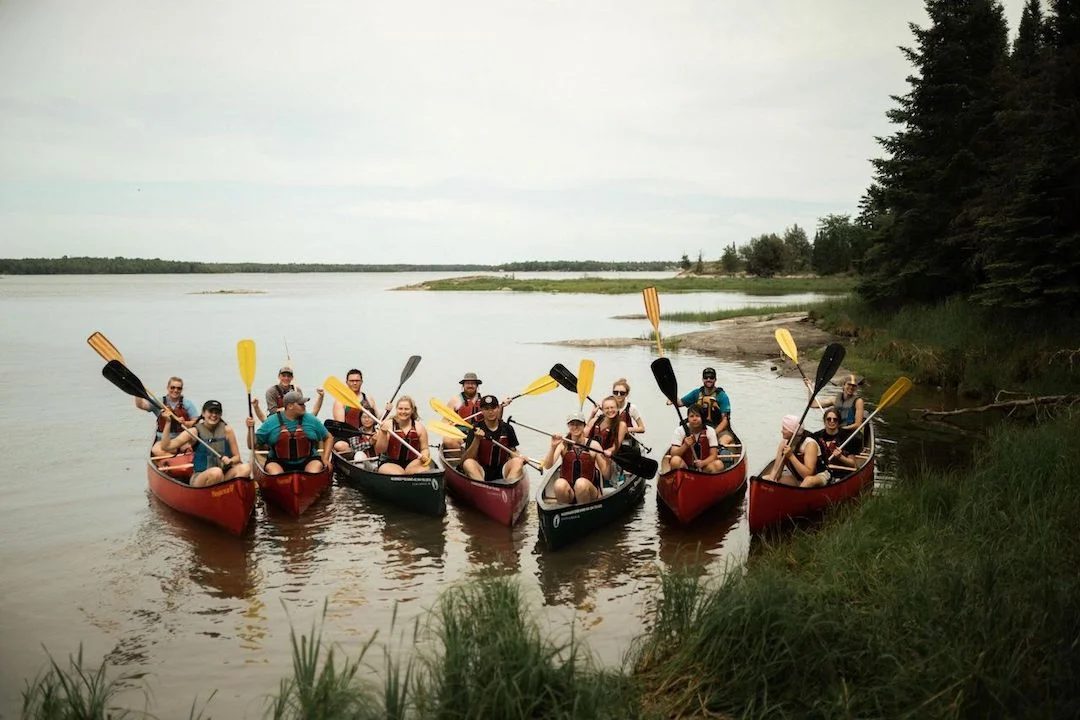 Group canoeing