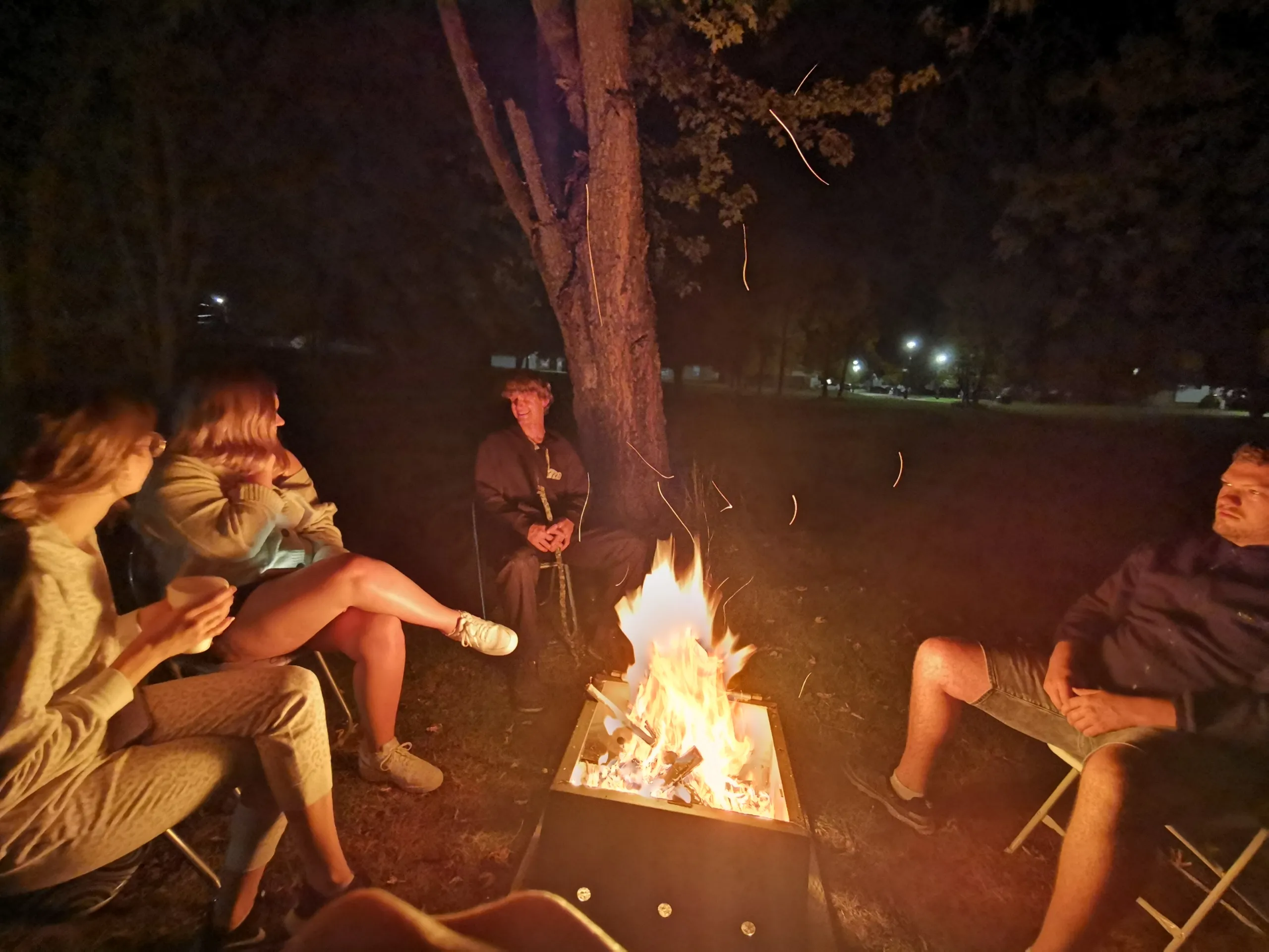 Group around fire