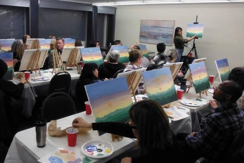 Paint night group paintings