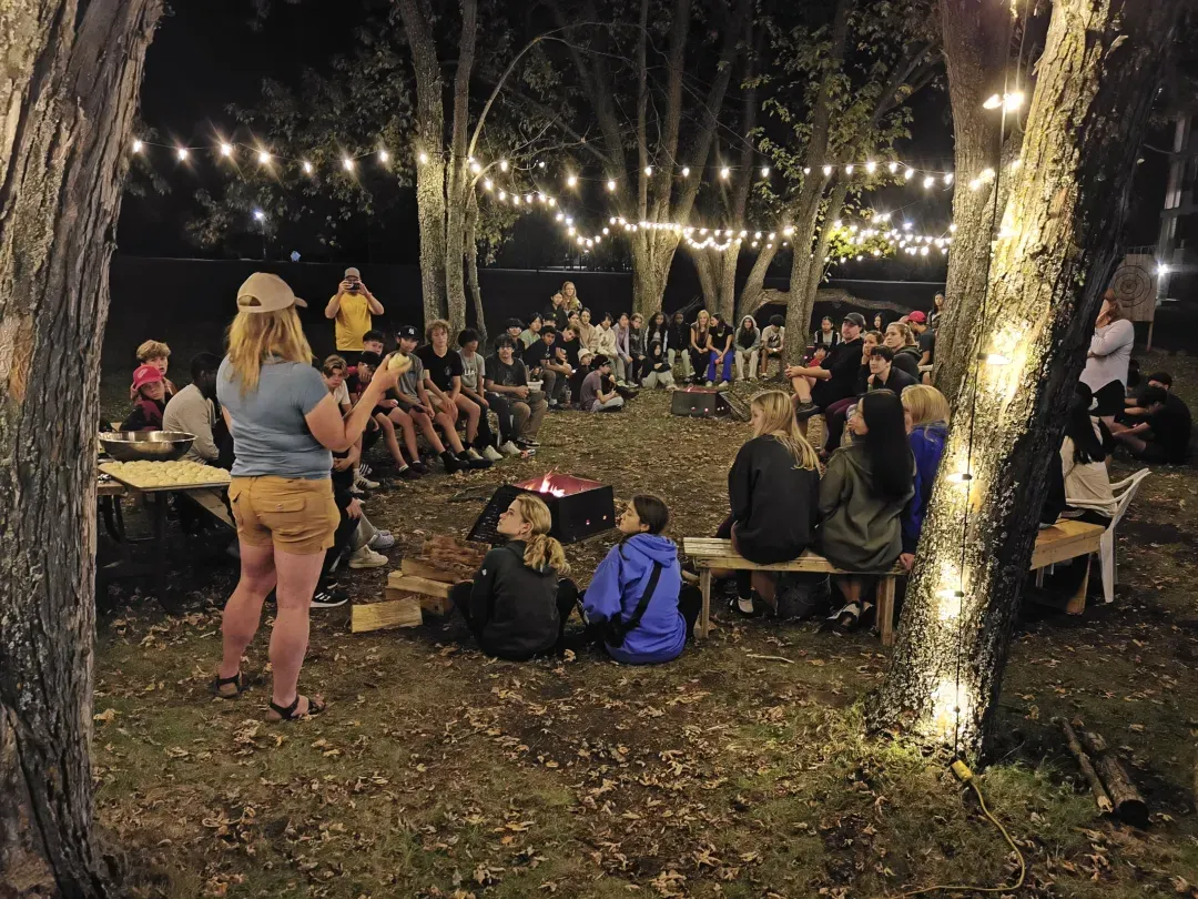 Group around a firepit