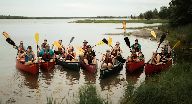 A canoe on flat water